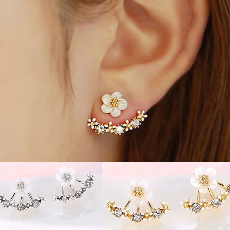 

2018 Real New Aros Earrings Sale Crystal Stud D'oreille Femme Fashion Flower For Women Bijoux Jewelry Brincos Pendientes Mujer