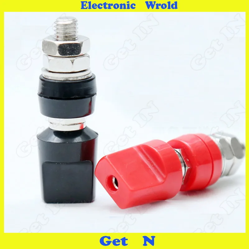 

10pcs M8*60 Terminal Blocks 8MM Pure Copper connector 60A 4MM Banana Connector H-4014 Ground Socket hole:12mm