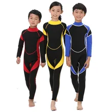 Neoprene mangas compridas wetsuits ternos de mergulho para meninos/meninas crianças rash guards um pieces surf nadar snorkel criança #292553