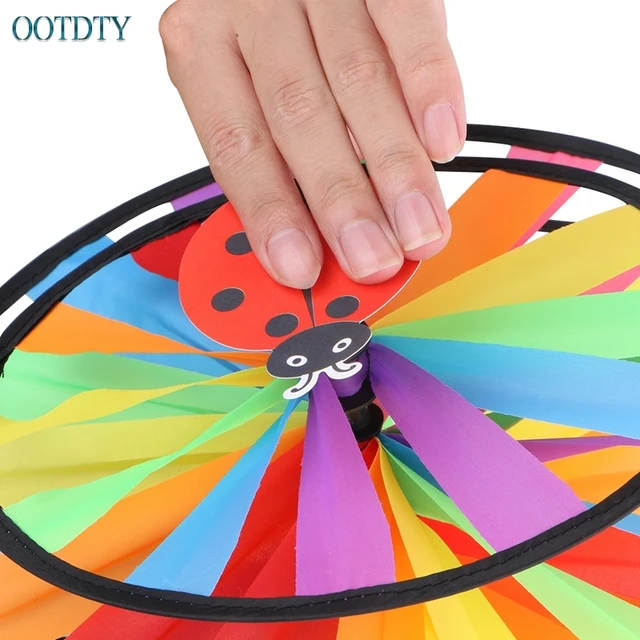 Colorful Rainbow Triple Wheel Wind Spinner Windmill Garden Yard Outdoor Decor #330 4