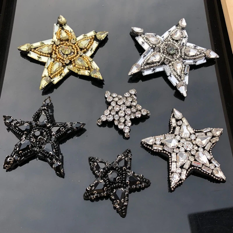 

Manual nail bead patch drill color star patch clothing DIY accessories decorative five-pointed star patch decals