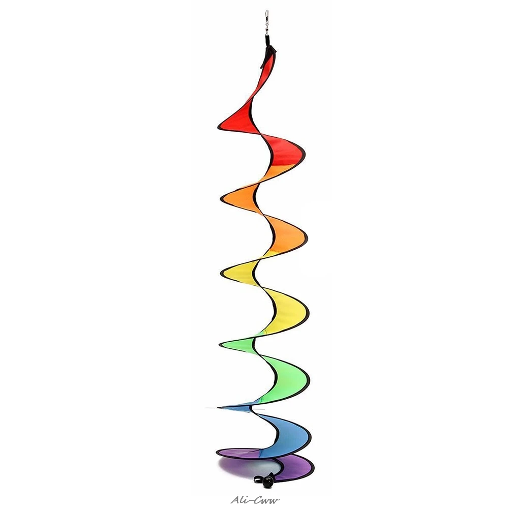 Wind Spinner Rainbow Spiral Windmill Foldable For Camping Tent Home Garden