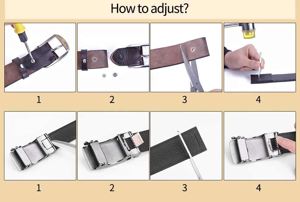 BIGDEAL Diy belt genuine leather without buckle replace belt cowskin leather belt body Pure color Smooth buckle cowhide waistban