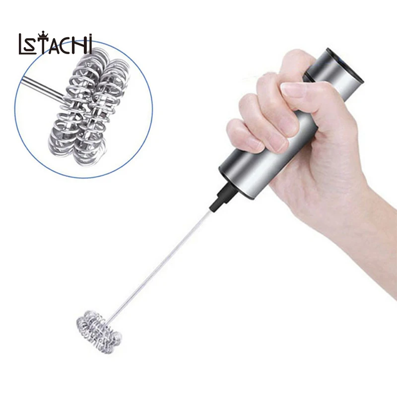 

LSTACHi Double Spring Whisk Head Electric Milk Frother Stainless Steel Handheld Milk Foamer Drink Mixer for Coffee Cappuccino