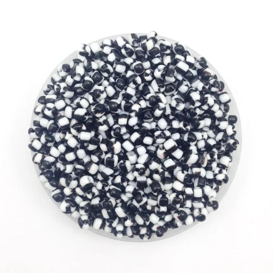 18 г 300 шт 4 мм 6/0 черно-белые разноцветные круглые непрозрачные бусины-разделители Cezch стеклянные бусины для ювелирных изделий DIY Бисер для одежды