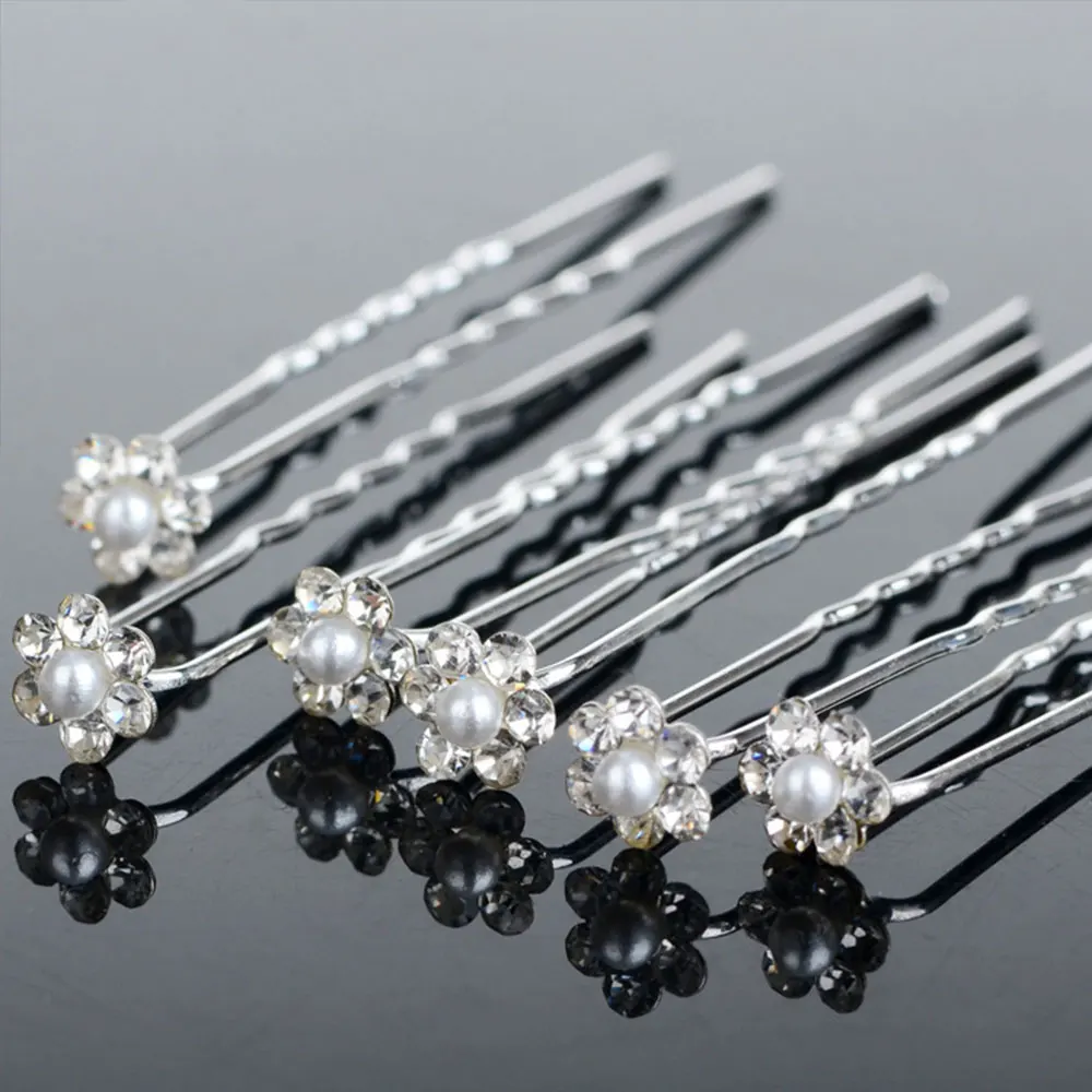 

20 Charm Wedding Bridal Pearl Flowers Crystal Hair Pin Clips Bridesmaid Jewelry