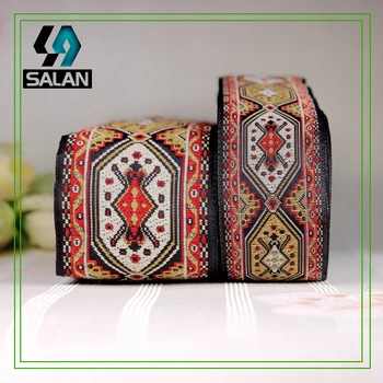 

The factory sells hand - made traditional clothing,edging strip, black background, dark red and national wind ribbon