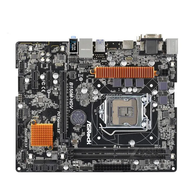 Для ASRock B150M-HDV оригинальная б/у настольная материнская плата B150 LGA1151 DDR4 SATA3 USB3.0