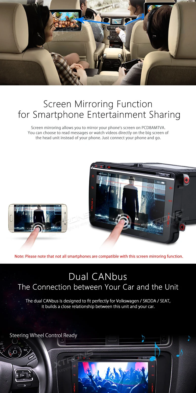 Top 8" Touch Panel Design Android 6.0 OS Special Car DVD for Seat Altea 2004-2015 & Seat Leon 2005-2013 & Seat Alhambra 2010-2016 10