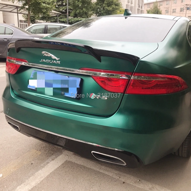 Для Jaguar XF 2016 2018ABS пластик черный карбоновый цвет задний спойлер на крыло крышу