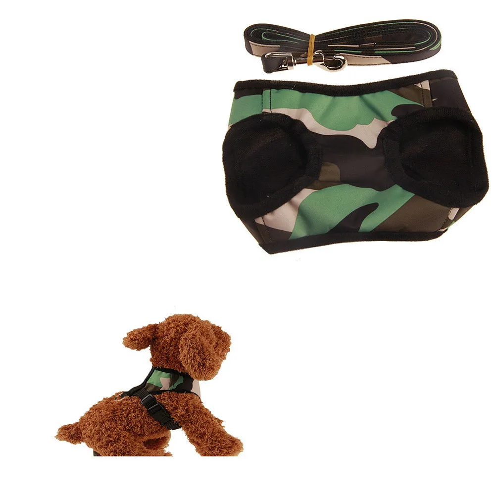 2Pcs Pet Dog Cat Vest + Traction Rope Camouflage Walk Out Pets Products