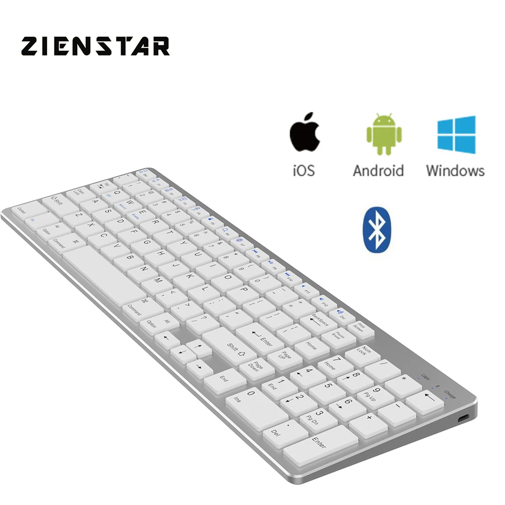 Zienstar Standard Wireless Bluetooth Keyboard for Ipad MACBOOK LAPTOP Computer And Android Tablet Rechargeable Lithium Battery | Компьютеры
