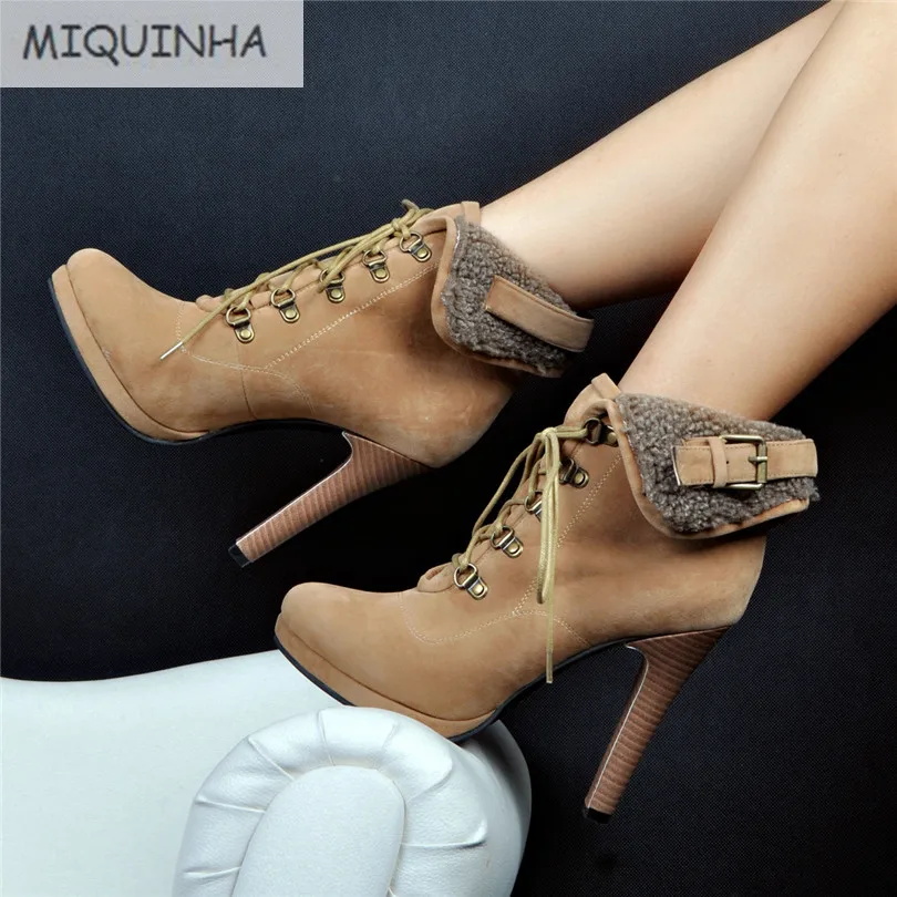 2017 New Designer Basic Botas Mujer Chaussure Botines Ladies Cross-tied Shoes Zapatos Ankle Boots High Heels Shoes Women Boots