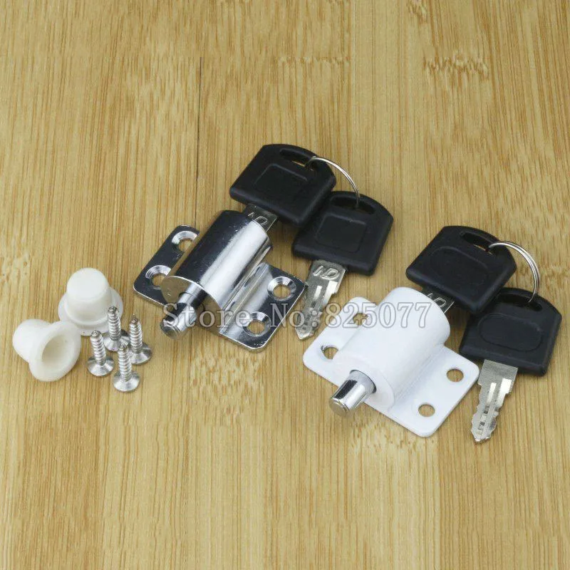 

5PCS Sliding Door Window Lock with Key Child Safety Protection Lock Anti-Theft Door Push Lock Silver or White KF1072