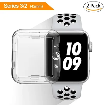 

For Apple Watch Series 4 40MM 44MM 360 Built In Clear TPU Soft Screen Protector Cover Full Transparent Case 38MM 42MM series 123