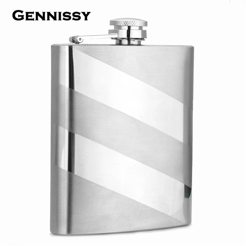 GENNISSY 7oz Stainless Steel Hip Flasks for Liquor Whisky Outdoor