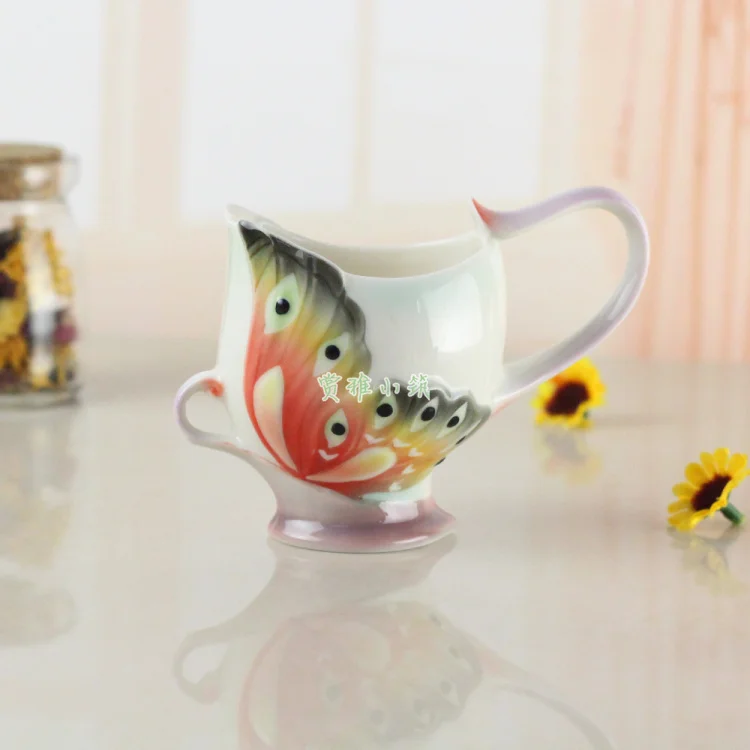 Красочная кофейная кружка с бабочкой, фарфоровая чашка для чая, молока, креативная чашка из костяного фарфора, цветная эмаль Copo