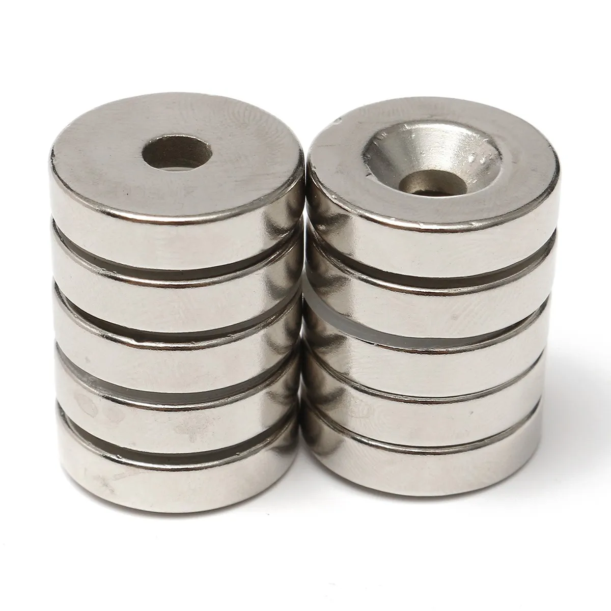 10pcs 20x5mm Hole 5mm N50 Strong Ring D Countersunk Rare Earth