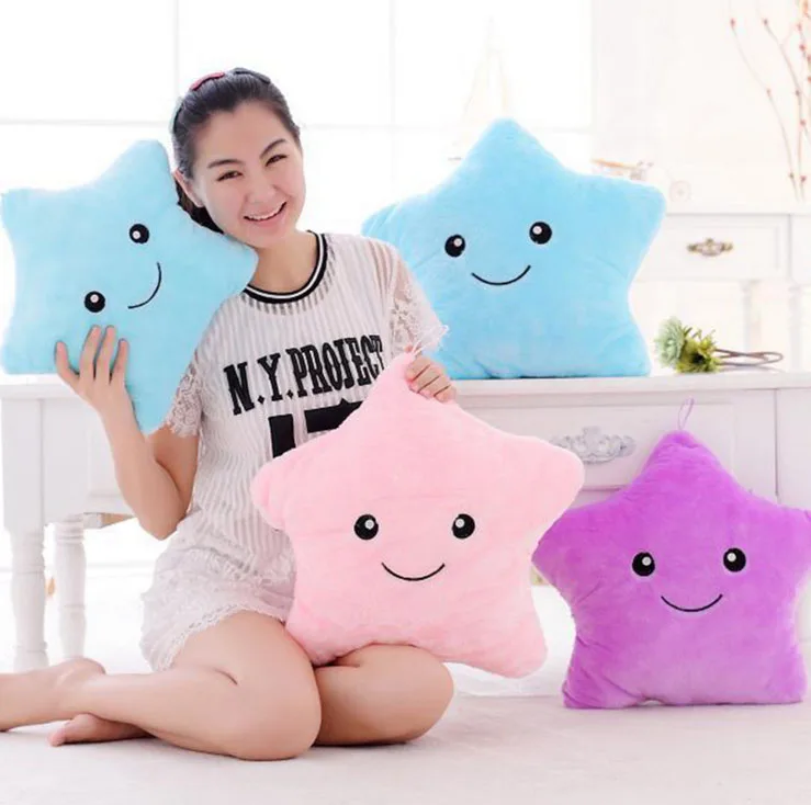 lps Luminous Led Light plush Pillow Colorful Stars for Children Dolls Stuffed font b Toys b
