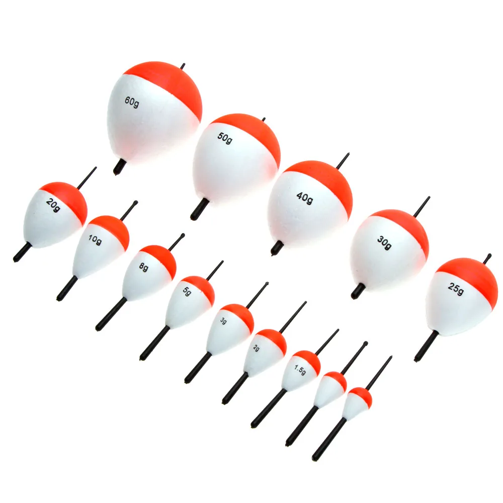 14Pcs/Set Polystyrene Fishing Floats with Sticks Professional Fish
