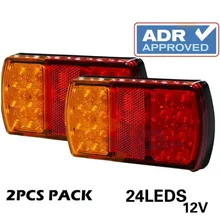 2 Pcs 12 V 24LED Camion Dell’automobile LED Posteriore di Coda Luce di Avvertimento Luci Posteriori a led per Rimorchio Roulotte Segnale di Girata luci di stop luce
