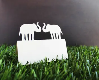 

Elephants Place Cards birthday party Wedding bridal shower Dinner meal Seating escort Card, Reception number marker
