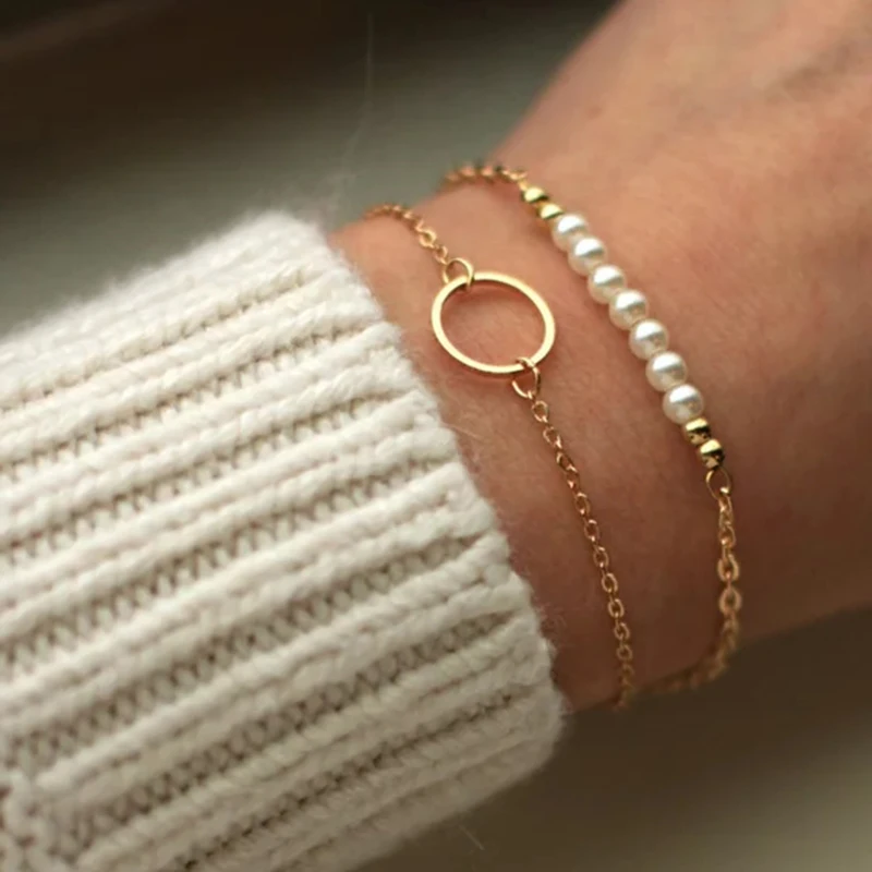 

Gold Circle Bracelet Handmade jewelry Personalized 14 Gold Filled Vintage Customed Tobilleras Pulsera Para Tobillo Bangles