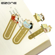 EZONE 1 шт. мультяшная кошка Закладка Kawaii котята металлическая Закладка Книга школьные канцелярские принадлежности канцелярские товары креативные милые студенческие подарки