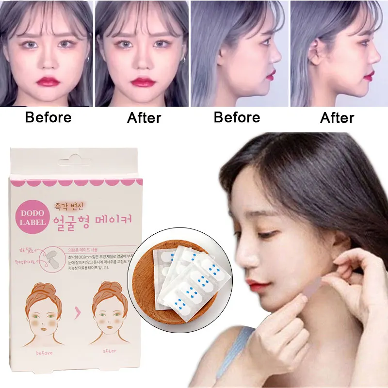 40PCS/SET Artifact Wrinkle Sagging Skin Medical Tape Medical Make Up Invisible Sticker Thin V-Shape Face Lift Artifact Sticker