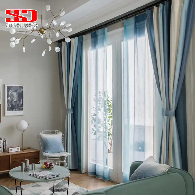 Cotton Linen Gradient Curtains For Living Room Romantic