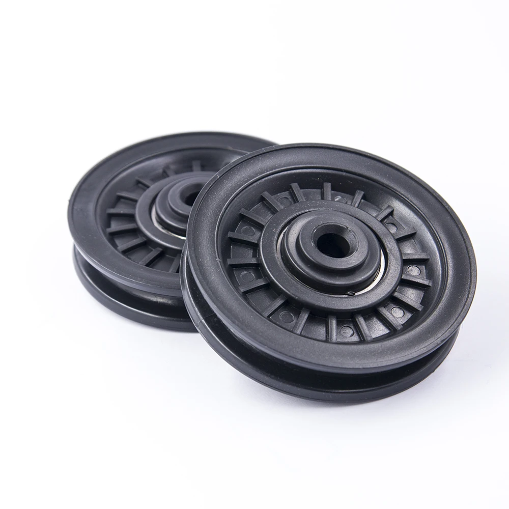 1Pcs Gym Bearing Pulley 90mm Wearproof Nylon Bearing Pulley Wheel Cable Universal Fitness Gum Bearing Pulley Fitness Equipment