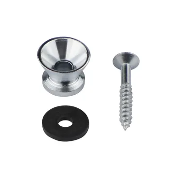 

NEW 10pcs Acoustic Electric Guitar Straps Lock End Pin Peg Button Cushion Screw Lock Metal Silver Guitar Accessories Parts