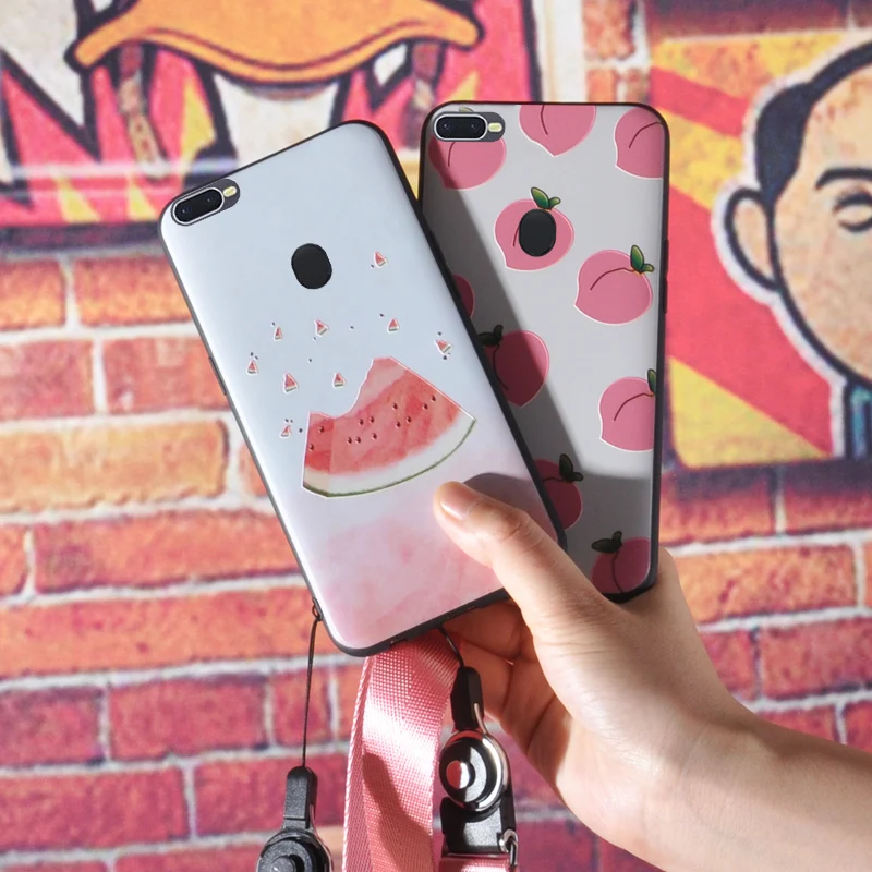 3D фруктовый Мягкий силиконовый чехол s для OPPO F1S F3 / Plus F5 TPU арбузный матовый F7 F9 A7X