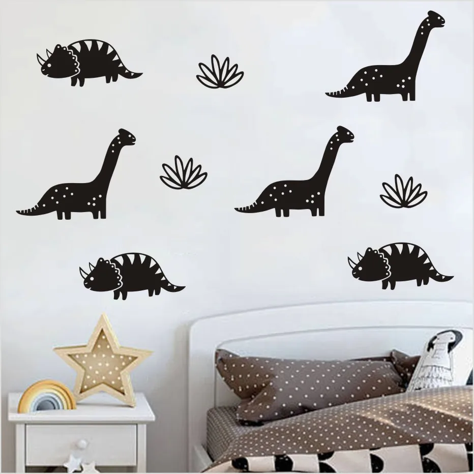 Наклейка на стену «динозавр» для детских комнат для мальчиков, украшение для детской комнаты, съемные животные, сделай сам, наклейка на стену, s клейкие художественные настенные наклейки, Декор