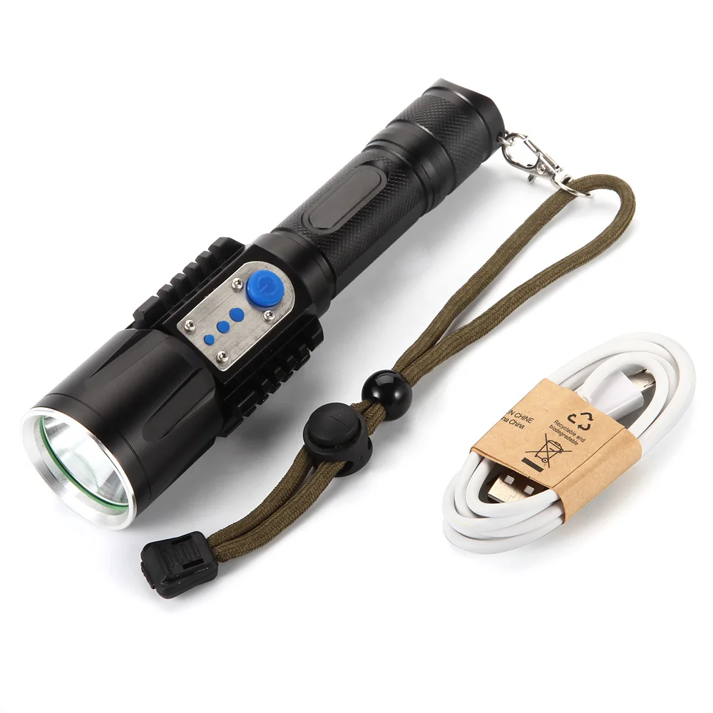 USB LED Flashlight 3800 Lumen XM L U2 Tactical Torch Multifunctional Charging Flashlight Camping