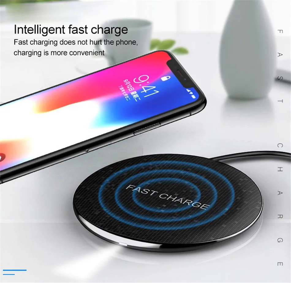 !ACCESS 10W Fast QI Wireless Charging Pad For iPhone X 8 Plus Samsung Galaxy S6 S8 S7 Note 8 Mobile Ultra-thin Wireless Charger (4)