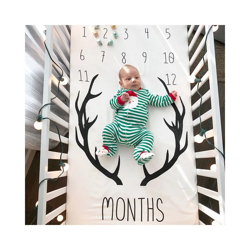 

Newborn Baby Blanket for Photos Background Photography Monthly Growth Milestone Numbers Props Stroller Covers Baby Blanket