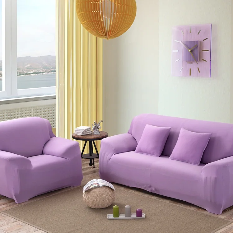 Желтый чехол для дивана плотный все включено L-Slipcover эластичный диван вытирается полотенцем один/два/три/четыре-местный 16 цветов - Цвет: light purple