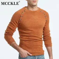 Свитер MCCKLE для мужчин s 2018 повседневные пуловеры для мужчин осень зима теплый круглый воротник лоскутный вязаный бренд мужские свитера