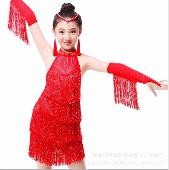 DB23905 Fringe latin dance dress-6