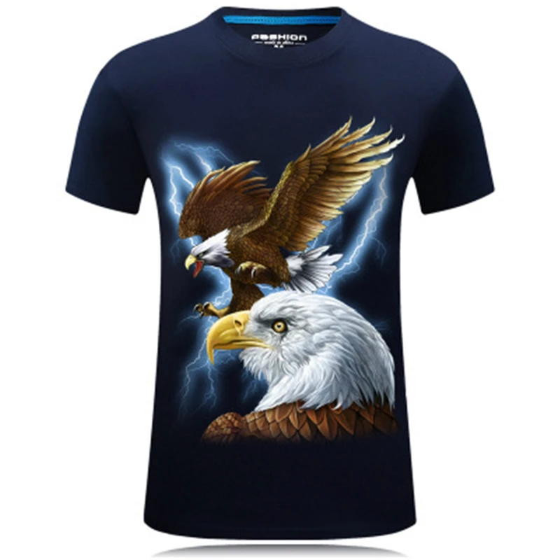 

Summer T Shirts Men 3D Printed Eagle Causal Brand-clothing Short Sleeve T-shirts Male Tees Round Neck Hip Hop Pullover Top