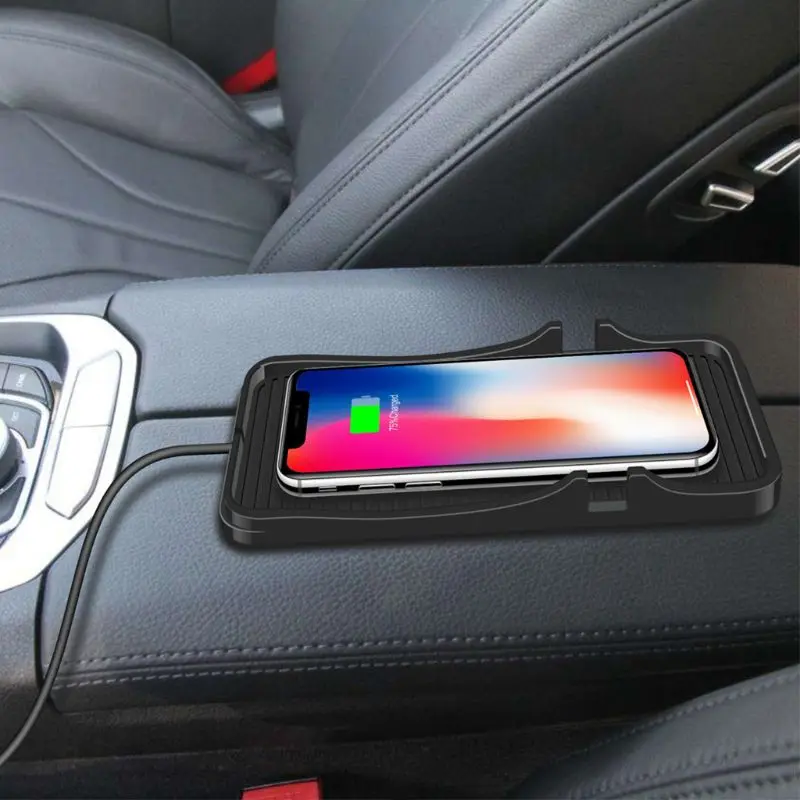 Car Wireless Charging Pad Qi 10W Mobile Phone Quick Wireless Charger for iPhone X XR XS 8 plus Samsung S7 S9 NOTE 9/8 For Huawei