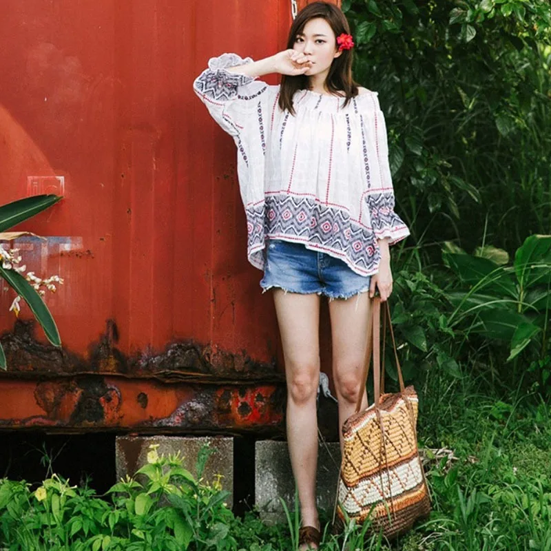 Women Straw Bag Bohemian Female Summer Large Beach Vintage Woven Handbag Lady Shopping Shoulder Bags Travel Casual Tote SS3056 (5)