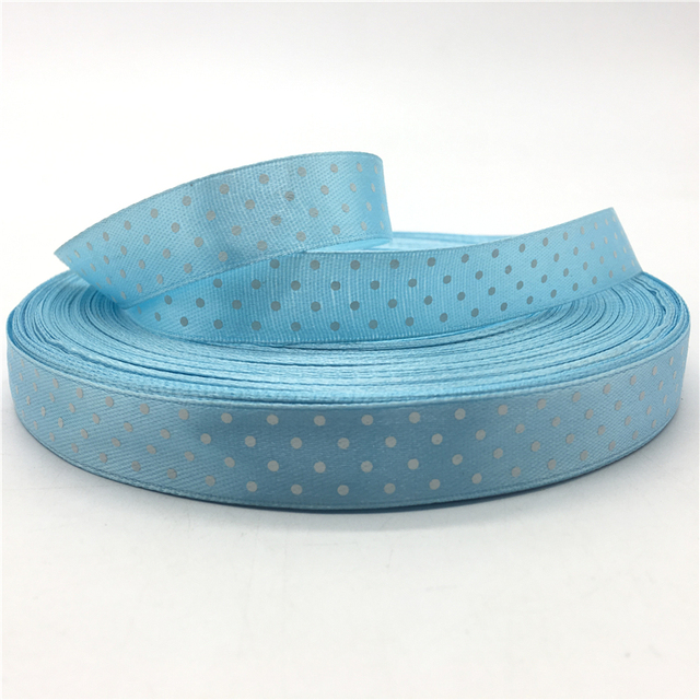 5/8"(15mm) Polka Dots Satin Ribbon Printed Polyester Ribbon DIY Christmas Wedding Decoration