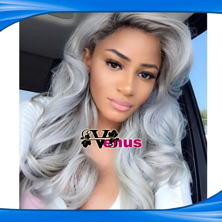 Body Wave Gray Synthetic Lace Front Wig Glueless Ombre Tone Color Body Wave Gray Synthetic Lace Front Wig Glueless Ombre Tone Color Black And Grey Heat Resistant Hair On Aliexpress Alibaba Group