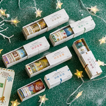

10 sets/1lot Washi Masking Tapes Santa snowman Decorative Adhesive Scrapbooking DIY Paper Japanese Stickers 3M