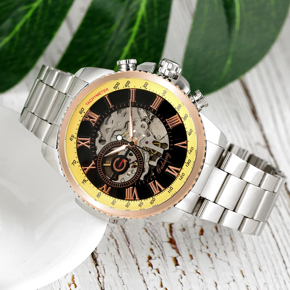 Креативный Скелет Мужские механические часы светящаяся указка с циферблатом механический часы полые ручные намотки мужские деловые часы