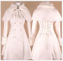Anime Lolita gótica linda Chritmas hechos a mano de la capa Cosplay blancanieves Cshmere capa S-XL nueva