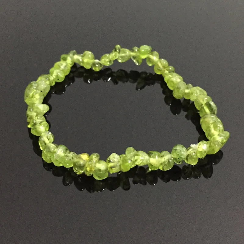 Женские браслеты целебный баланс необработанные самородки натуральный настоящий перидот камень Бусины Ювелирные изделия Для Медитации Зеленый Кварц Браслеты леди