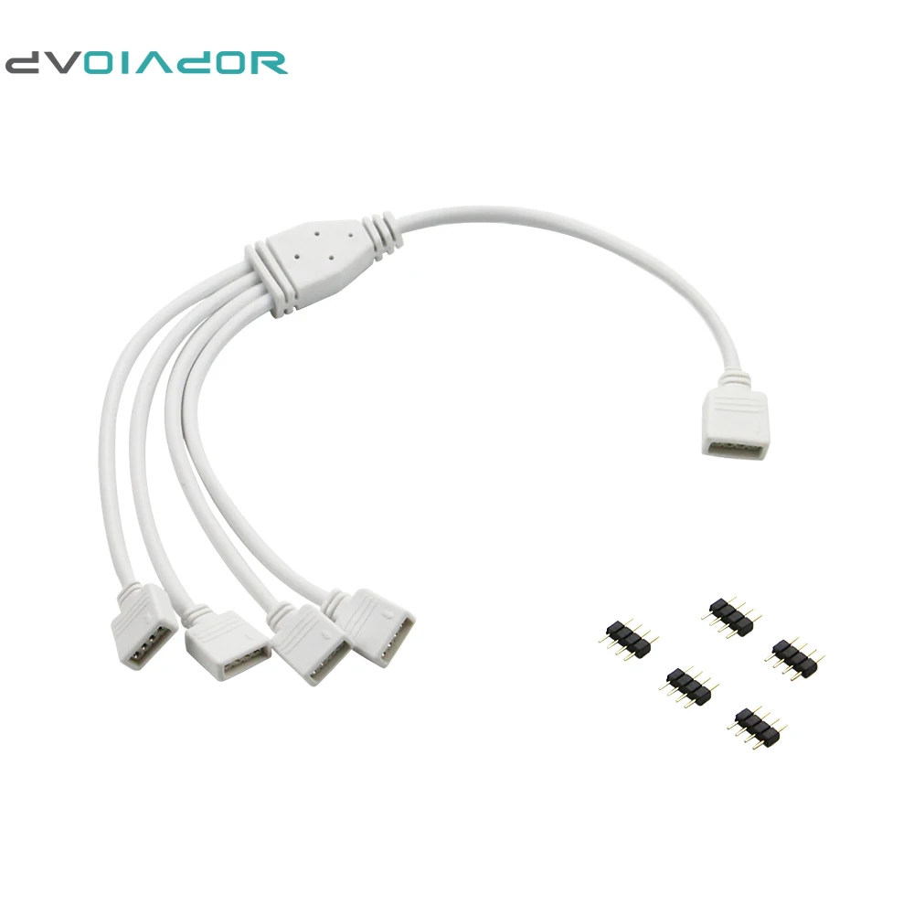 Dvolador 1 шт. 4Pin RGB LED разъем до 2/3/4 кабель 1to3 женский 4PIN Splitter соединительный для 3528/5050